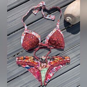 MAAJI Boho Glam Set - Masquerade Brocade Boho Triangle Bikini - L